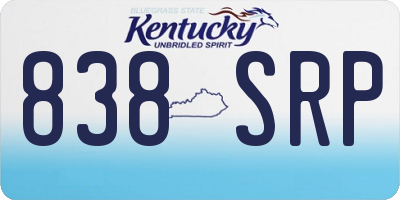 KY license plate 838SRP