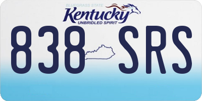 KY license plate 838SRS