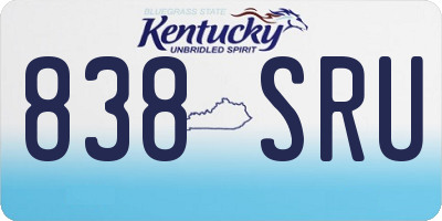KY license plate 838SRU