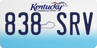 KY license plate 838SRV