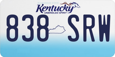 KY license plate 838SRW