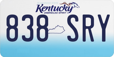 KY license plate 838SRY