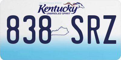 KY license plate 838SRZ