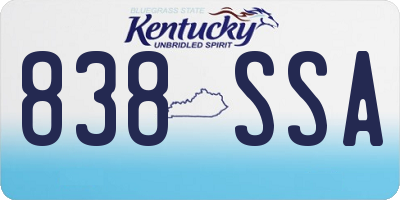 KY license plate 838SSA