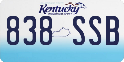 KY license plate 838SSB