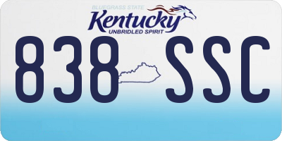KY license plate 838SSC