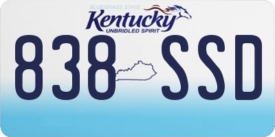 KY license plate 838SSD