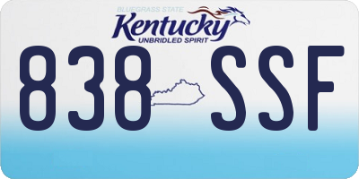 KY license plate 838SSF