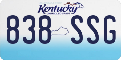 KY license plate 838SSG