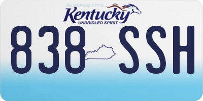 KY license plate 838SSH