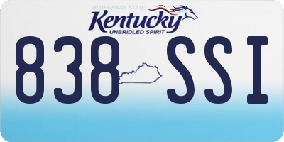 KY license plate 838SSI