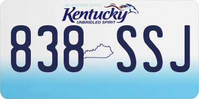 KY license plate 838SSJ