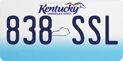 KY license plate 838SSL