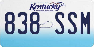 KY license plate 838SSM