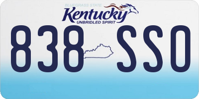 KY license plate 838SSO