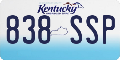 KY license plate 838SSP