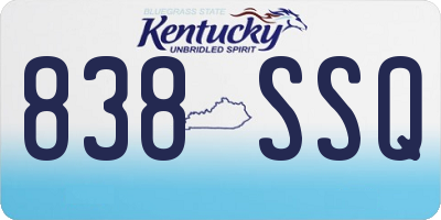 KY license plate 838SSQ