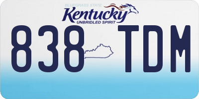 KY license plate 838TDM