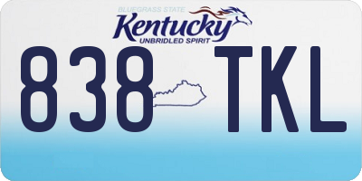 KY license plate 838TKL