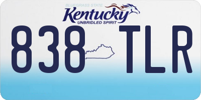 KY license plate 838TLR