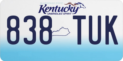 KY license plate 838TUK