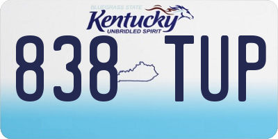 KY license plate 838TUP