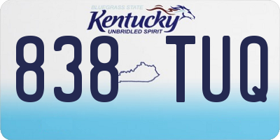 KY license plate 838TUQ