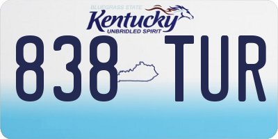 KY license plate 838TUR