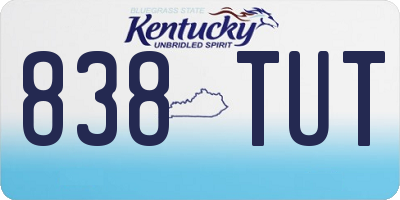 KY license plate 838TUT
