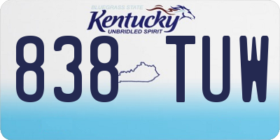 KY license plate 838TUW