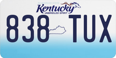 KY license plate 838TUX