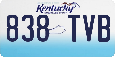 KY license plate 838TVB