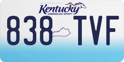 KY license plate 838TVF