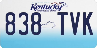KY license plate 838TVK