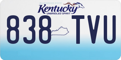 KY license plate 838TVU