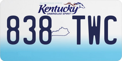 KY license plate 838TWC