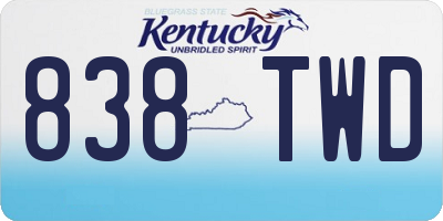 KY license plate 838TWD