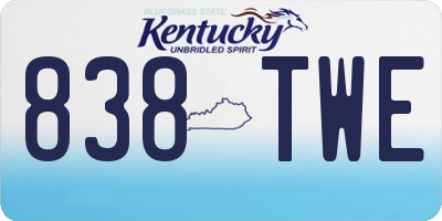 KY license plate 838TWE