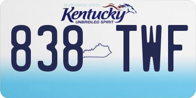 KY license plate 838TWF