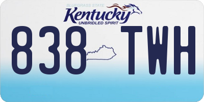 KY license plate 838TWH