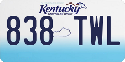 KY license plate 838TWL