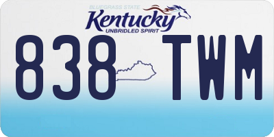 KY license plate 838TWM