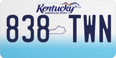 KY license plate 838TWN