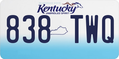 KY license plate 838TWQ