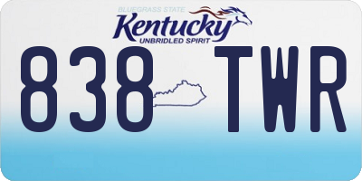 KY license plate 838TWR