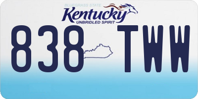 KY license plate 838TWW