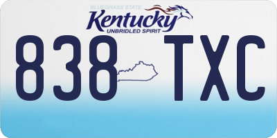 KY license plate 838TXC
