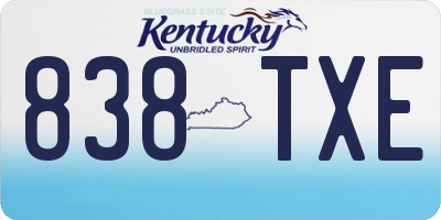 KY license plate 838TXE