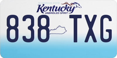 KY license plate 838TXG