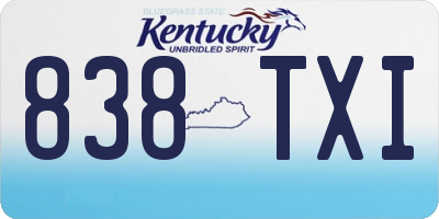 KY license plate 838TXI
